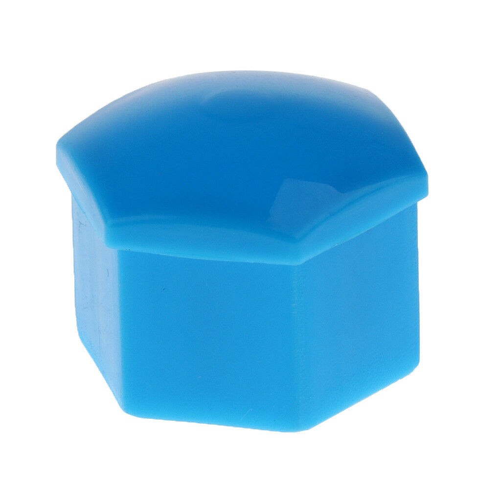 20x Car Vehicle Wheel Tyre Hub Screw Bolt Nut 19mm Dia Cap Covers Blue