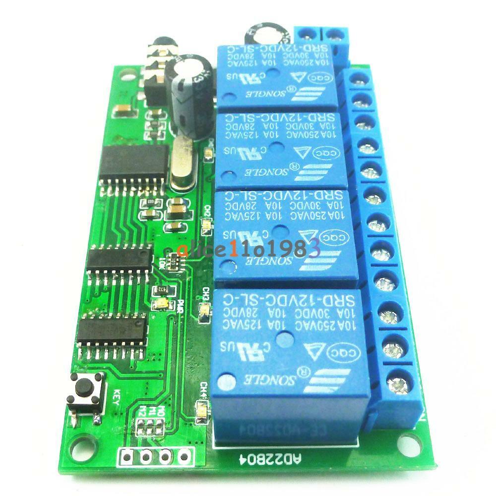 AD22B04 12V 4CH MT8870 DTMF Tone Signal Decoder Relay Phone Remote Control PLC