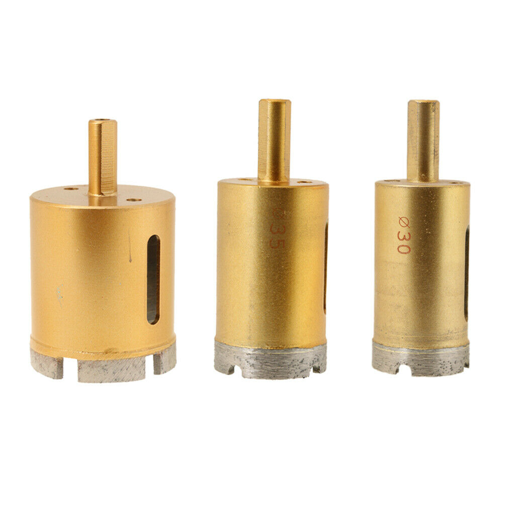 3PCS DIAMOND HOLESAW TILE CERAMIC GLASS SLATE PORCELAIN MARBLE DRILL BITS US