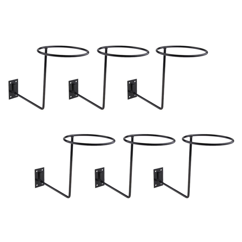 Set of 6, Helmet Holder Display Wall Hanger Wall Mounted Accessories Black