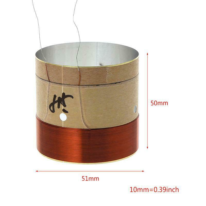2Pcs 51.5 Core Woofer Voice Bass Coil ASV White Aluminum for 10" 12" 15" Woofer