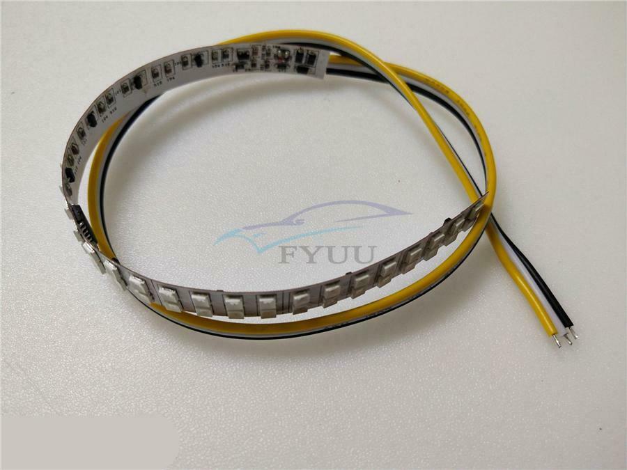 2 Pieces Amber \ Blue Waterproof 180° Vehicle LED Turn Signal Light Strip Lamp