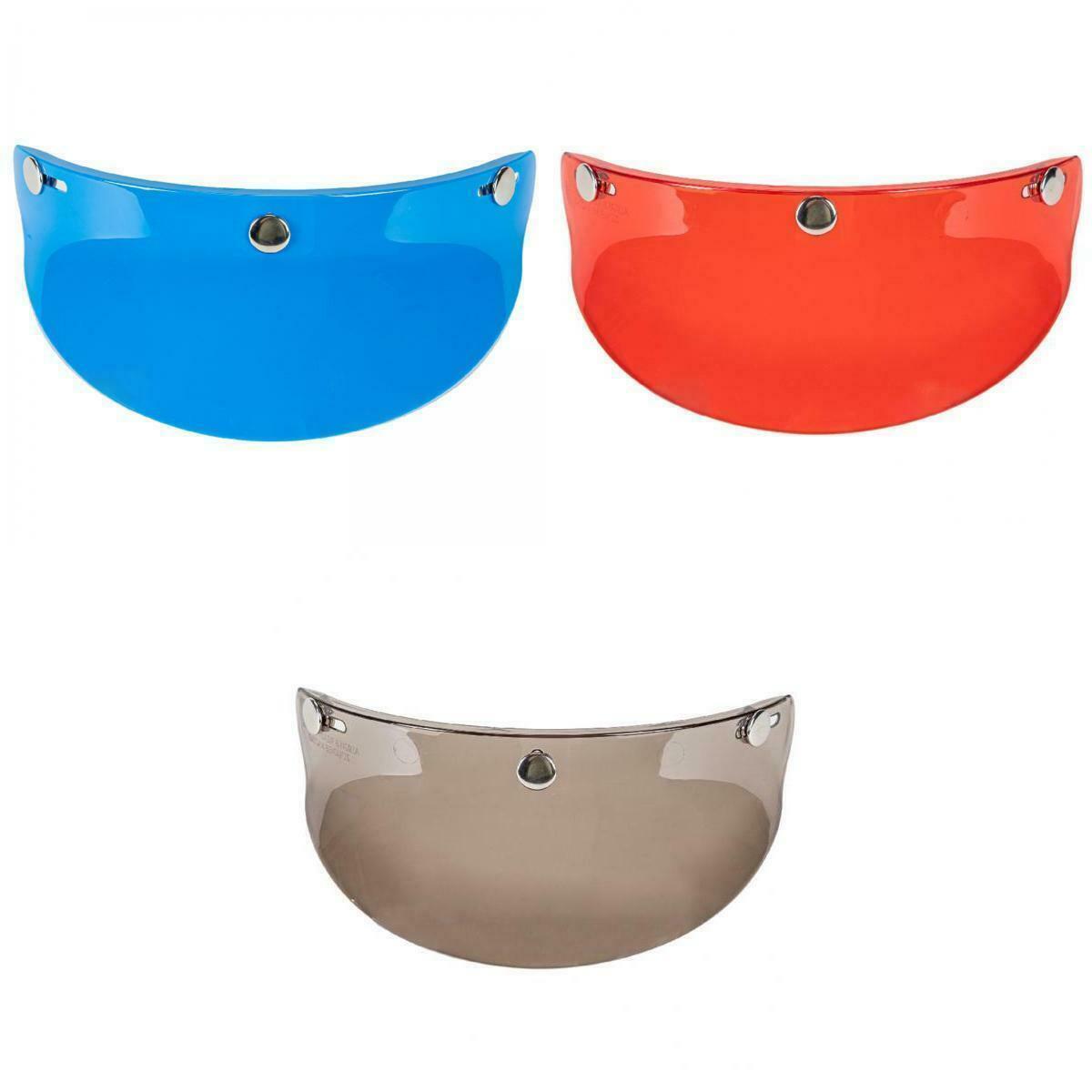 3Pcs 3-Snap Motorcycle Helmet Visor Peak UV Sunshield Open Face Sun Shade