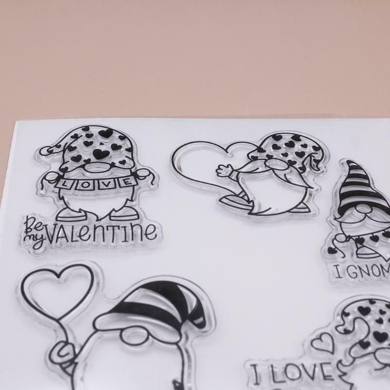 Heart Gnome Silicone Clear Seal Stamp DIY Scrapbooking Embossing Photo Album