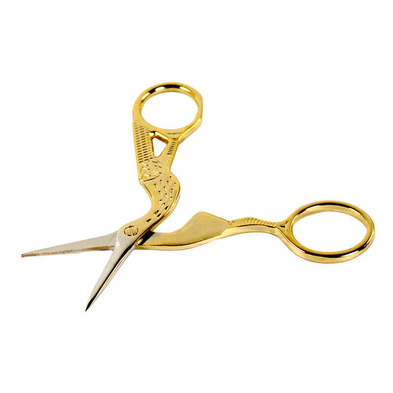 Mini Stainless Steel Golden Crane Shape Retro Tailor Sewing Embroidery Scissors