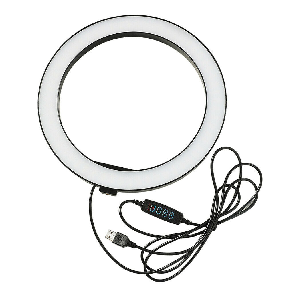 26cm White USB LED Ring Light 3Mode Live Makeup Camera Photography Flashes