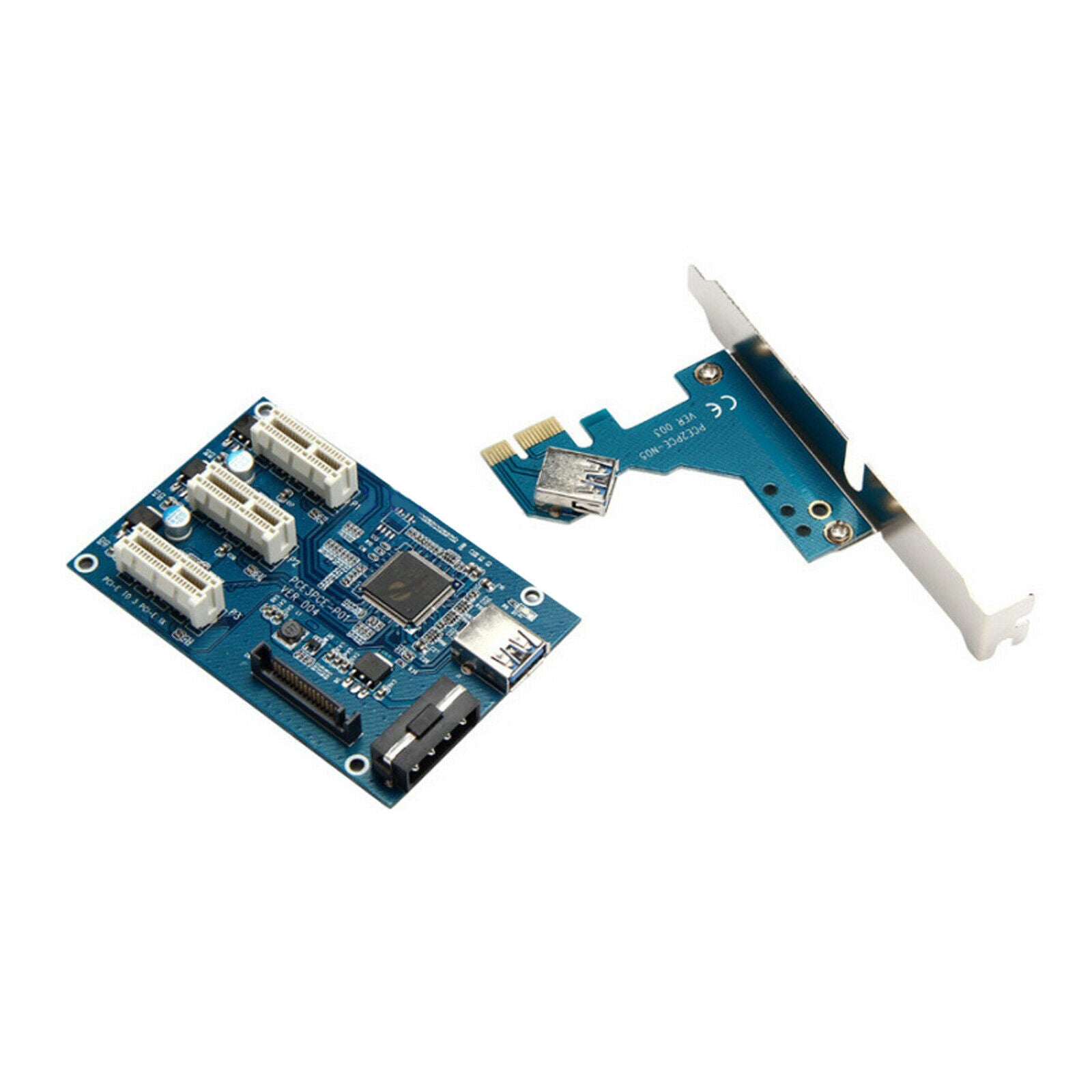 PCI-E 1X to 3 PCI-Express Slots Riser Card 36 Pin Multiplier Hub Adapter Miner
