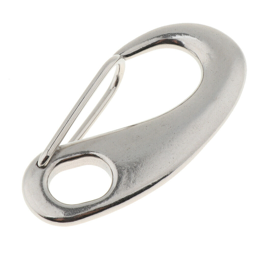 10cm Stainless Steel Egg Shape Spring Snap Clip Hook Quick Link Carabiner