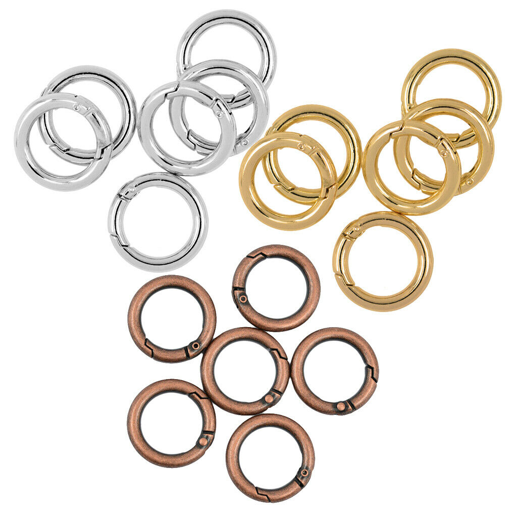 18x 2.5mm Spring Snap Hooks Zinc Alloy Keyring Organizing Accessories Buckle