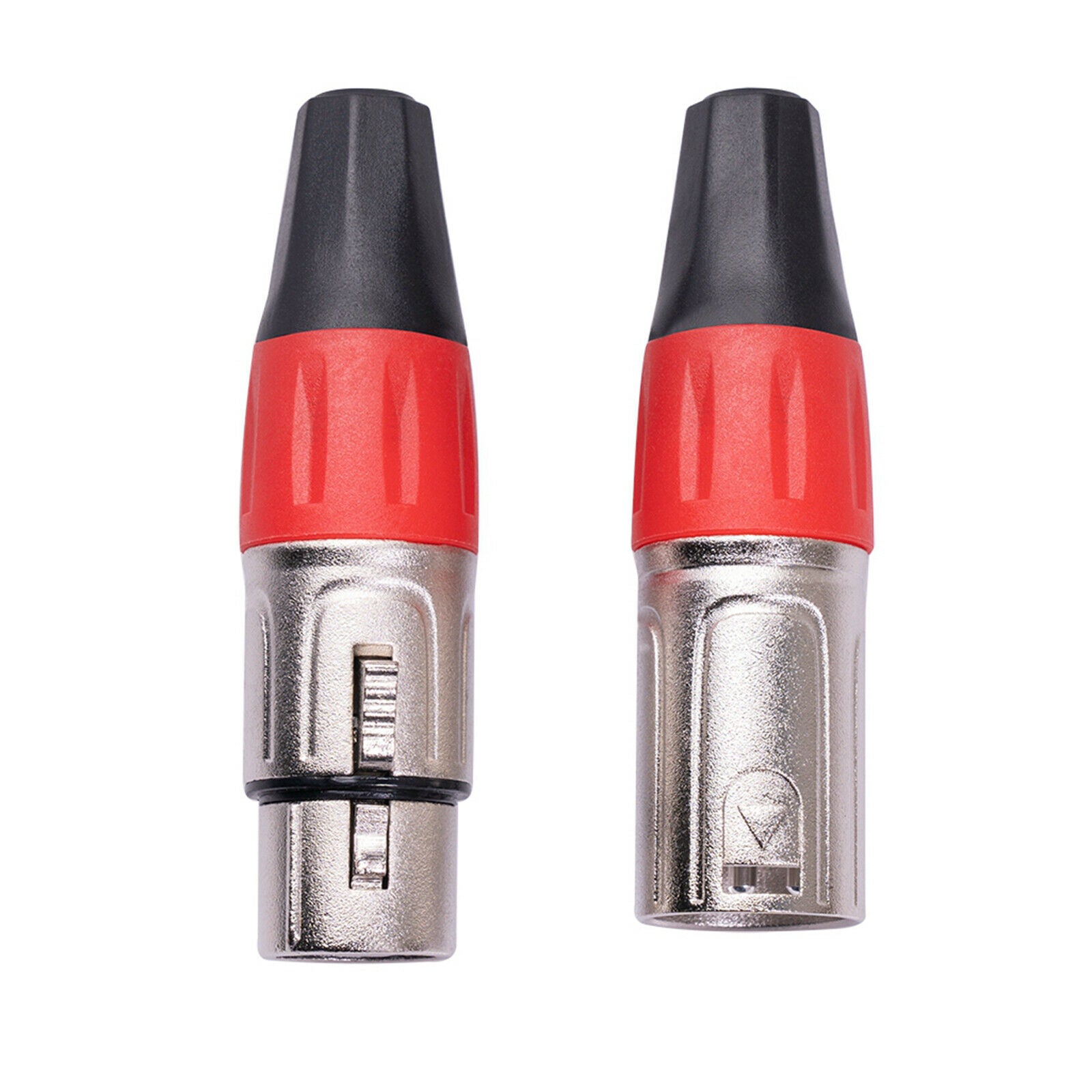 3 Pin XLR Plug Connector Male and Female Mic Cable Adapter DIY Parts Red