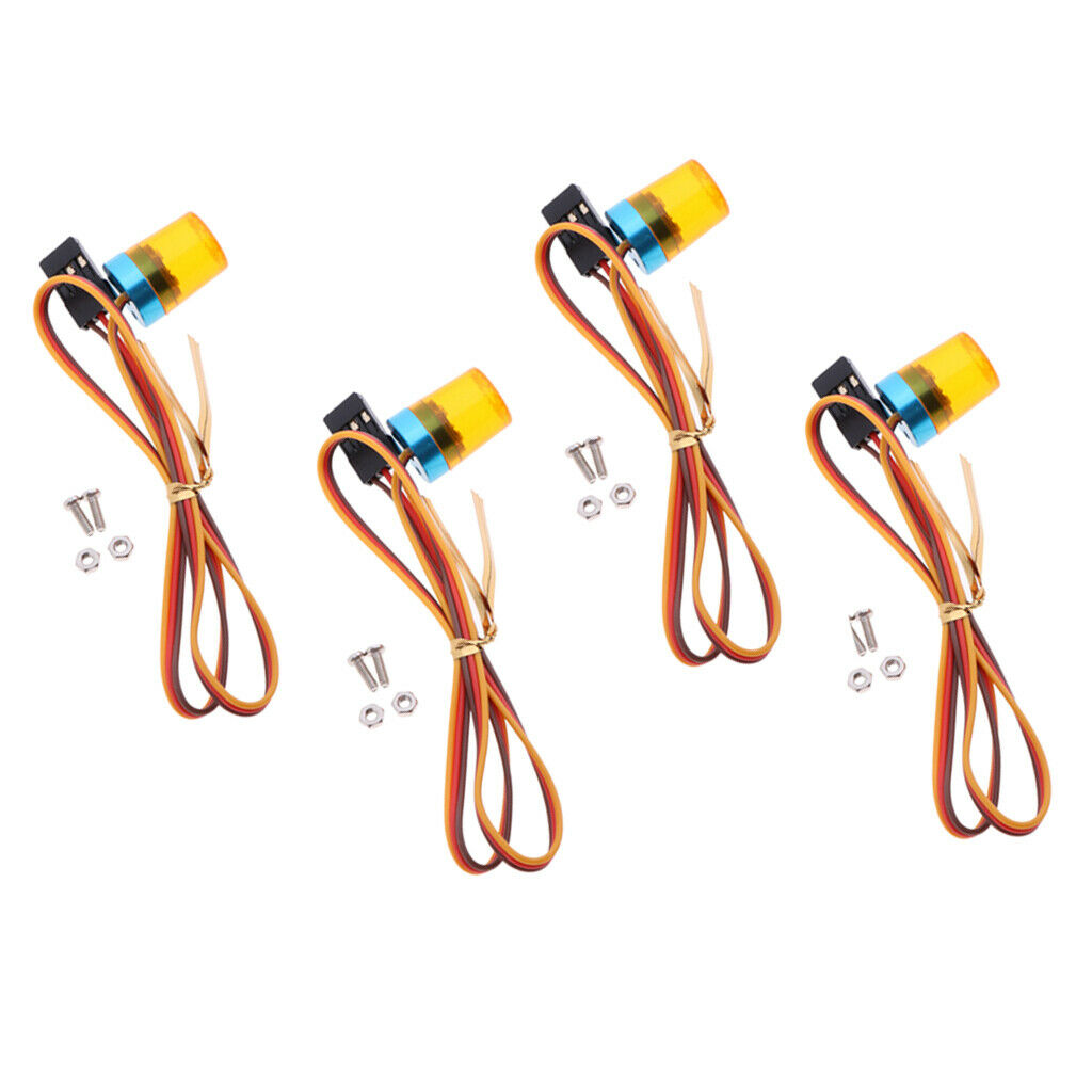 4 Pieces RC Warning Light 4 Modes Birght Lights For 1/10 RC Car Parts And