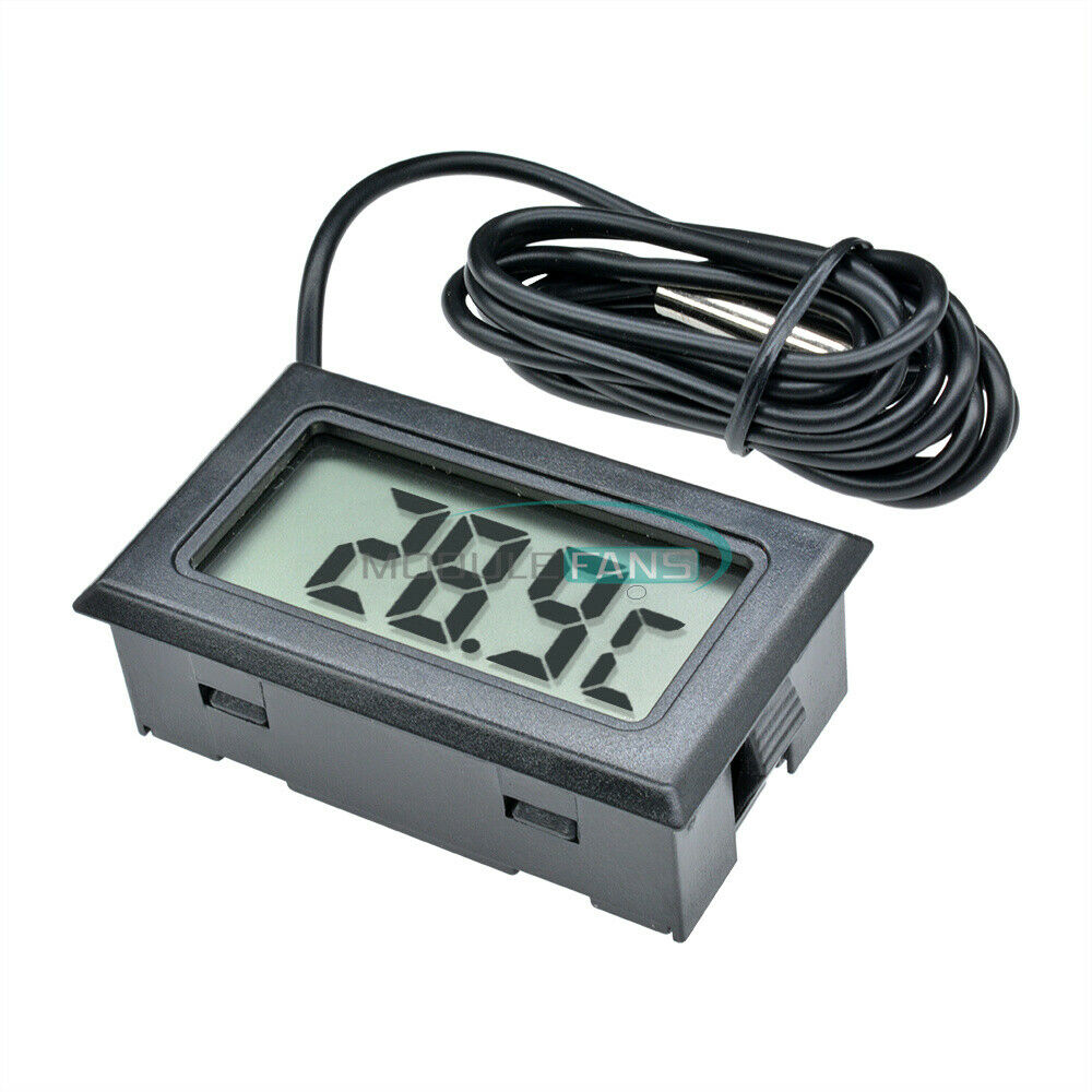 Electronic digital thermometer FY-10 embedded 1 M for Aquarium black