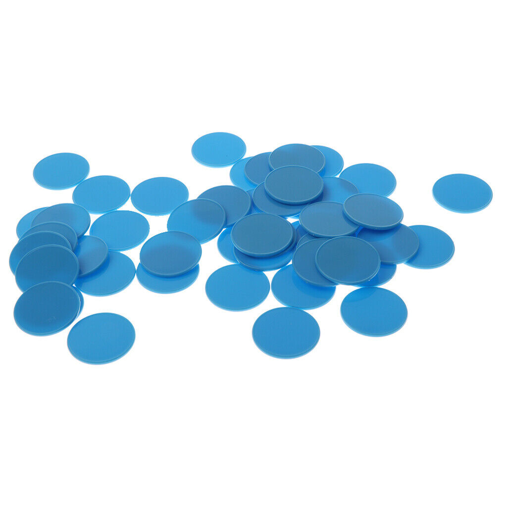 50pcs Plastic Counters Chips for Mathematics Numeracy Teaching Blue