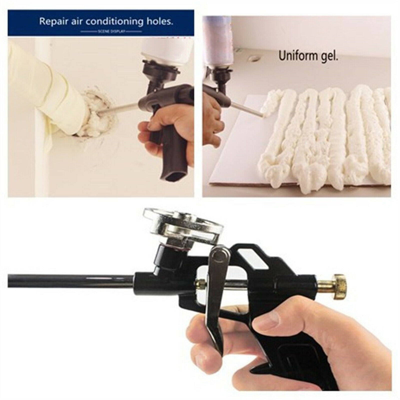 Insulating Foam Gun Heavy Duty PU Expansion Spray Application Glass Sealant