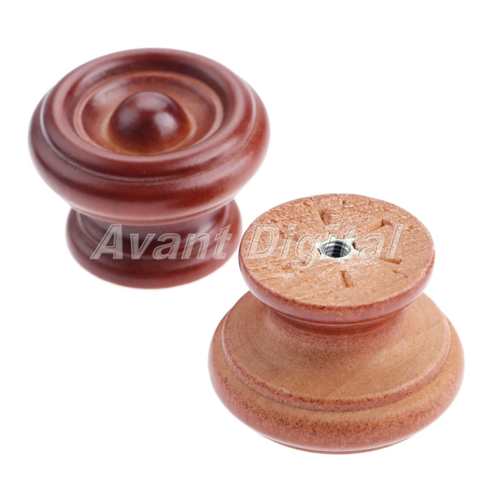 Wooden Pull Knobs Drawer Cabinets Wardrobe Furniture Handles with Screws 5Pcs