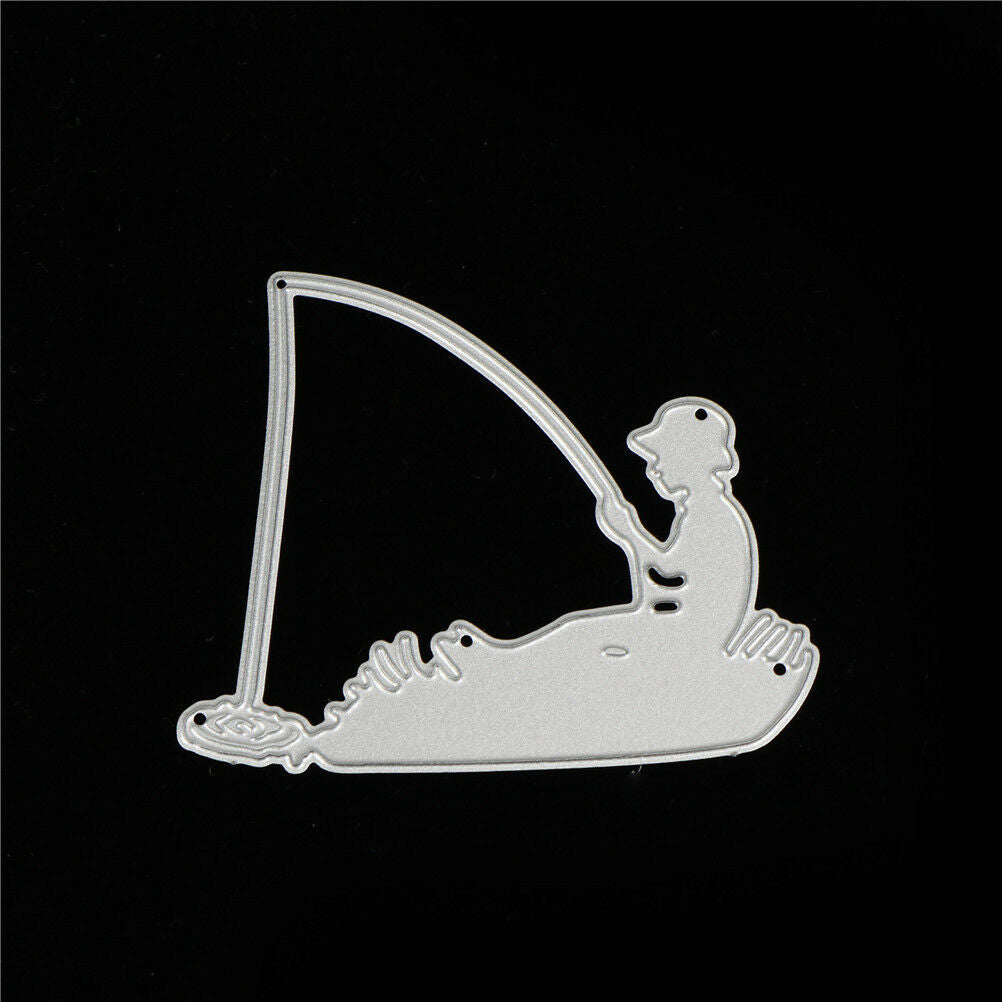 Go fishing Metal Cutting Dies Stencil for DIY Scrapbooking Album Cards Mak.l8