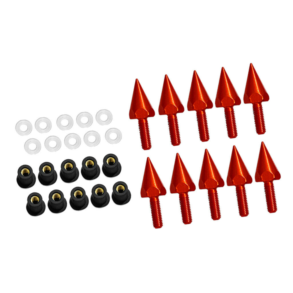 of 10 M5 New Aluminium Alloy Motorcycle Windscreen Bolts Screws Nut Red
