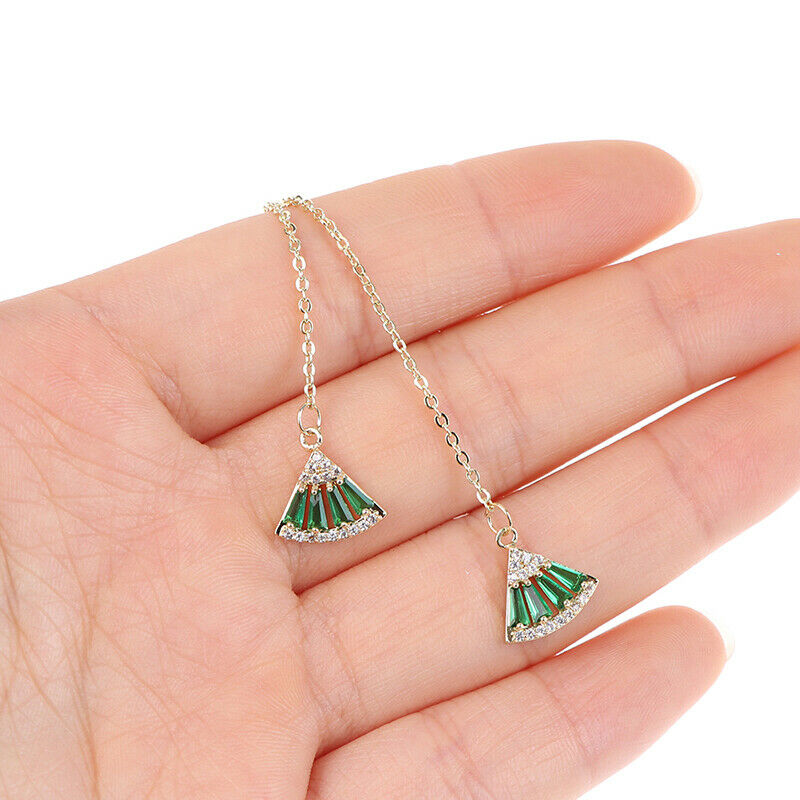 Classic Green White Crystal Geometric Necklace Pendant Chokers For Women Je SJ