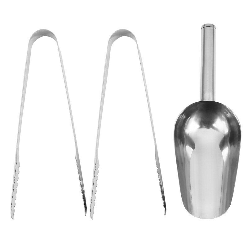 Ice Scoop and Ice Tongs (3 Pack), Stainless Steel Serving Tongs and Food ScoopG8