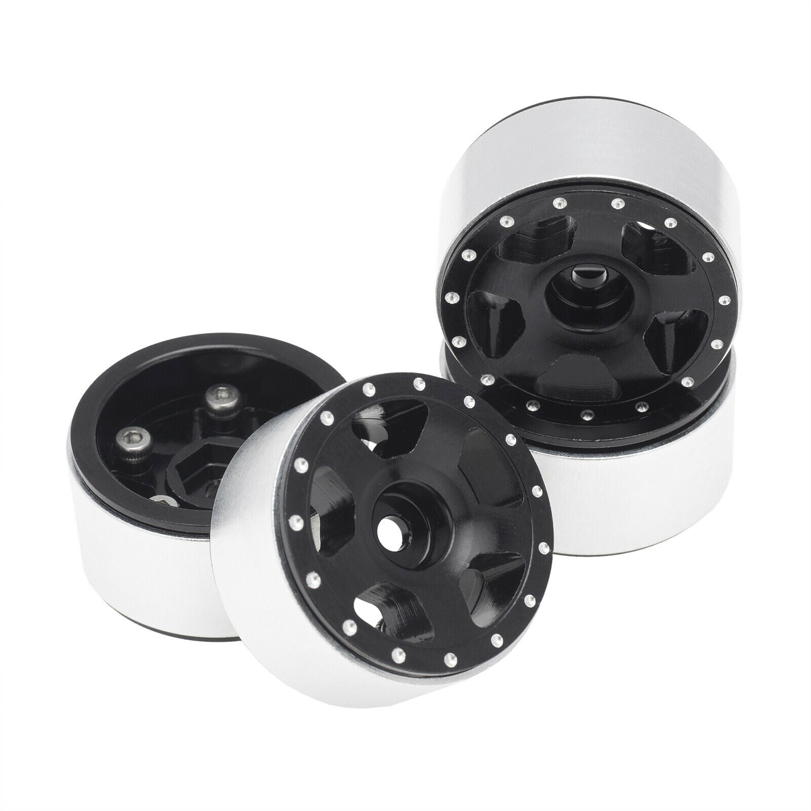 Set 4 RC Trunk Hub Wheel Rim for 1/24Axial SCX24 90081 SCX24 Replace Black