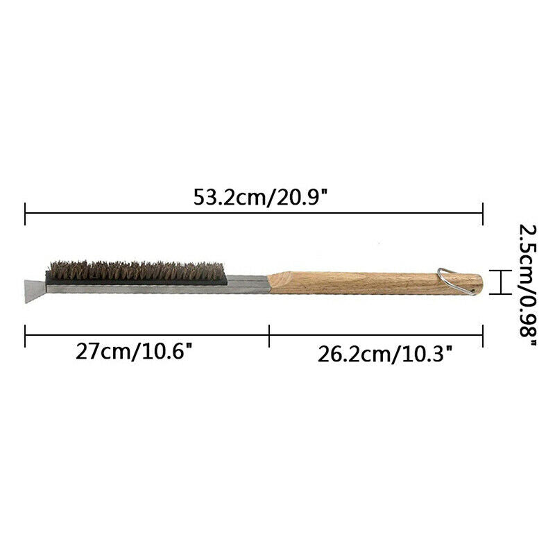 20.9" 53cm Pizza Oven Stone Brush Scraper BBQ Cleaner Barbecue Oven BrushesY SJ