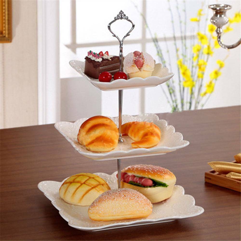 2/3 Tier Cake Plate Stand Handle Kit Cupcake Crown Fitting Metal Wedding Party