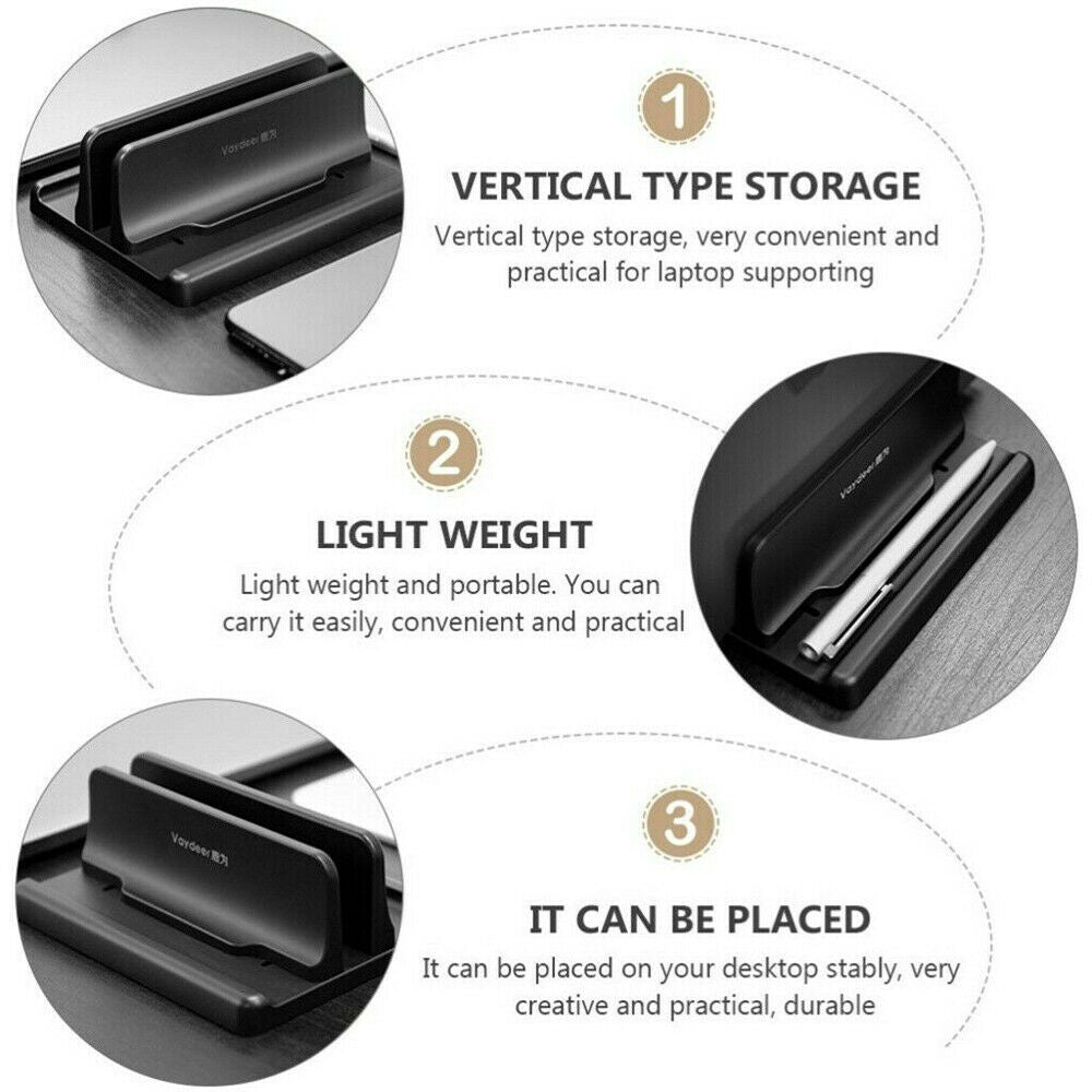 Black Vertical Laptop Stand Laptop Bracket Computer Support Stand For Study Dorm