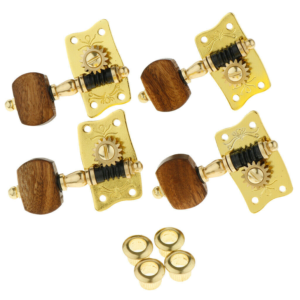 4 Pieces Acacia Knob Ukulele Uke Tuning Pegs Tuners String Instrument Accessory