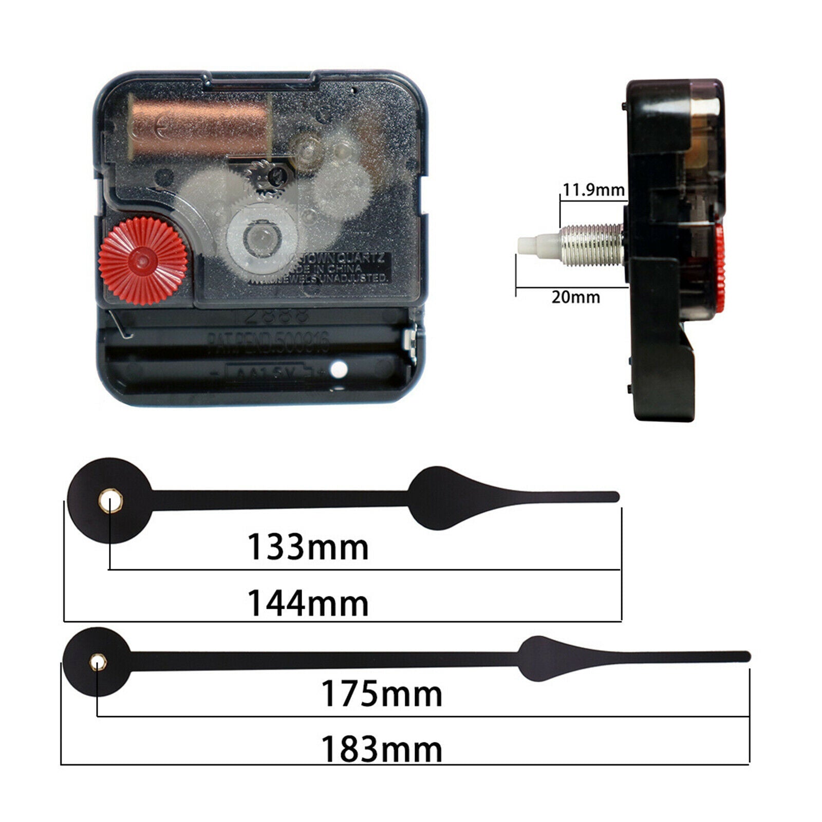 Silent Clock Movement Mechanism Short Spindle Clock Motor Kit DIY Repair