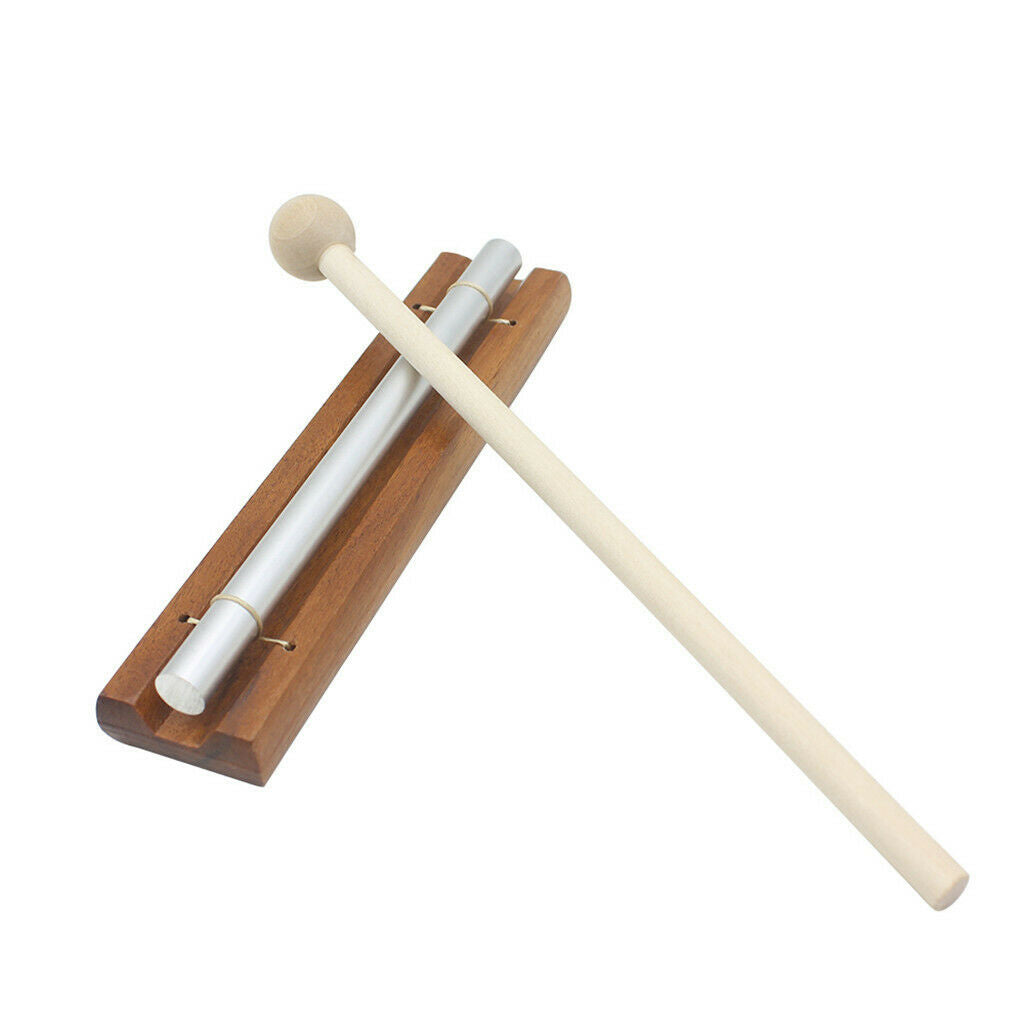 2 X Wooden Base  Chime W/ Mallet for Sound  Relax Musical Instrument