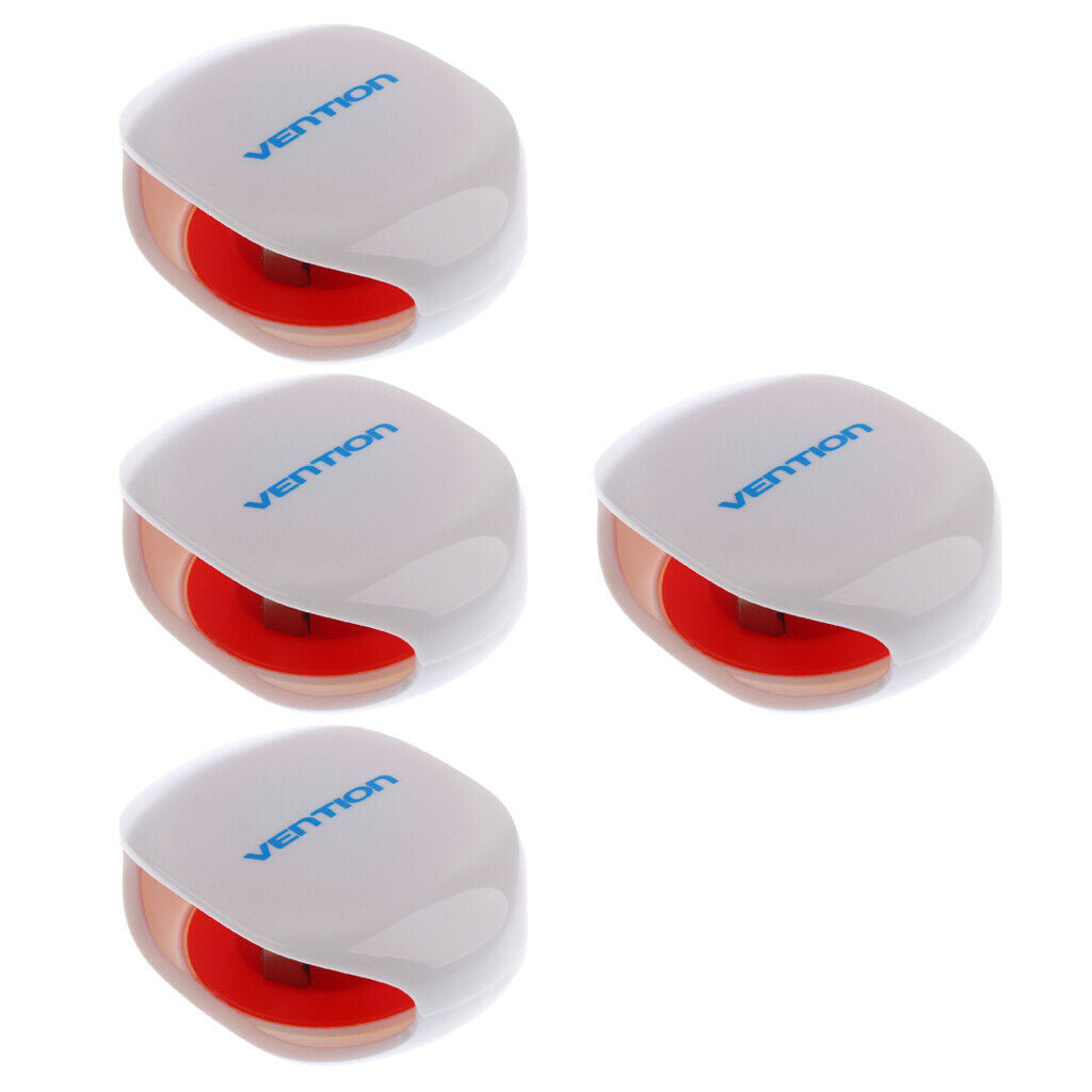 4x Vention Automatic Cable Winder Cord Organizer Holder for Headphones White