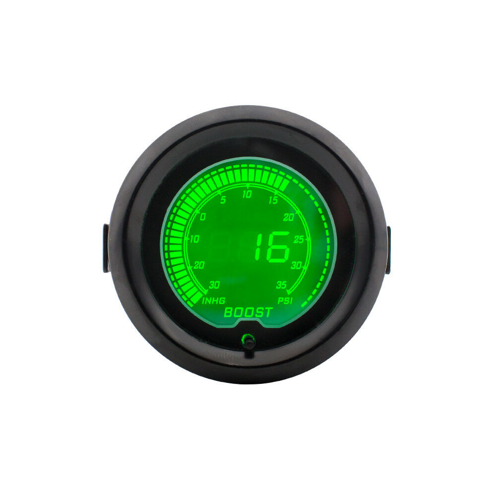 7 Color Digital LED Light 2" 52mm Vehicle Car Turbo Boost Vacuum Gauge Meter Psi