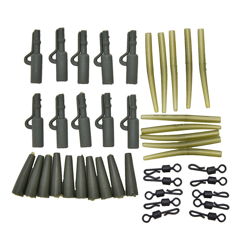 40pcs Carp Fishing Lead Clips Quick Change Snap Clips and Tail Rubber ConnectDD