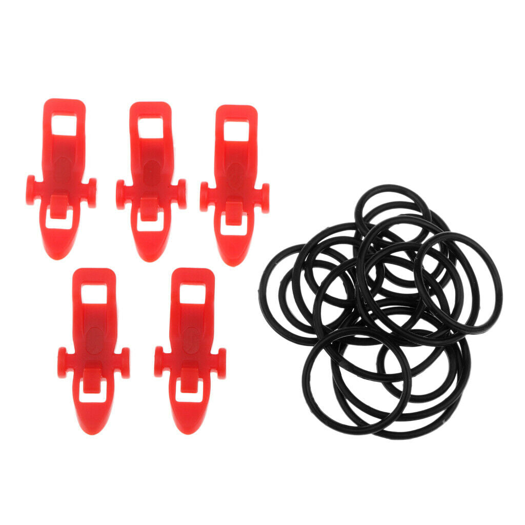5pcs Fishing Hook Keeper Rod Pole Lure Treble Holder Hang Hooks Bait Red