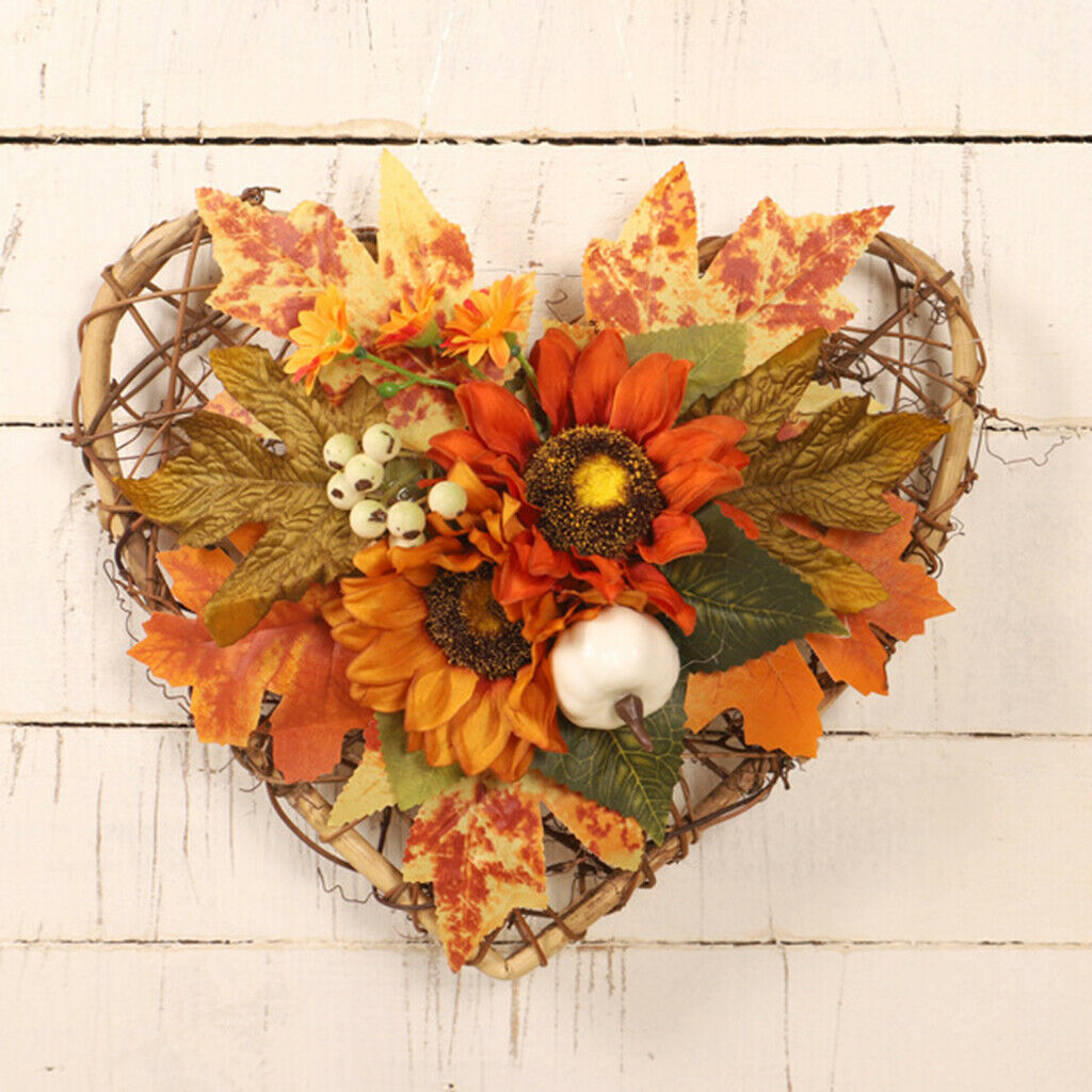 Halloween Outdoor Door Wreath Artificial Sunflower Fall Wreaths Garlands