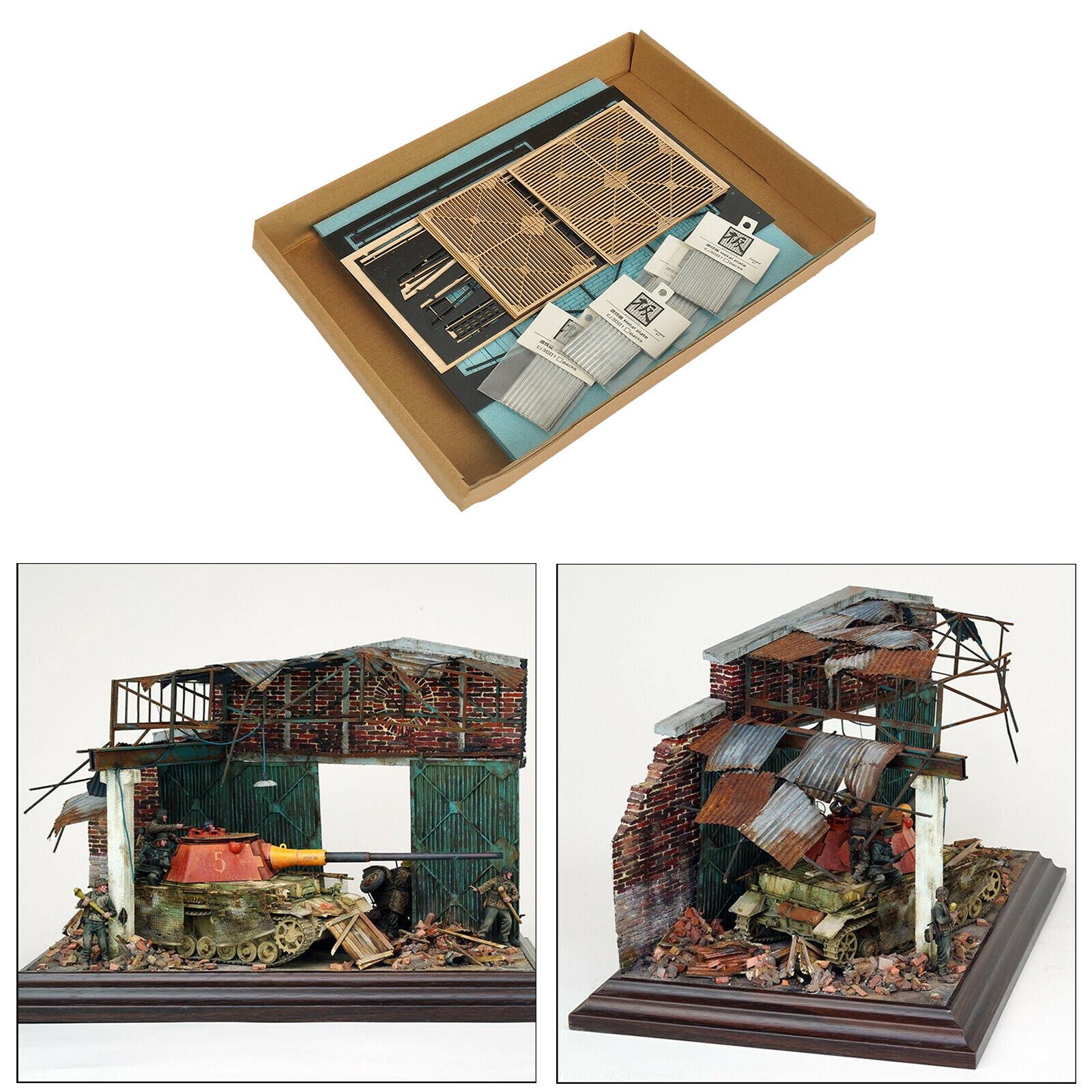Handmade 1:35 Scale Wood Ruins House DIY Dioramas Sand Table Scene Layouts