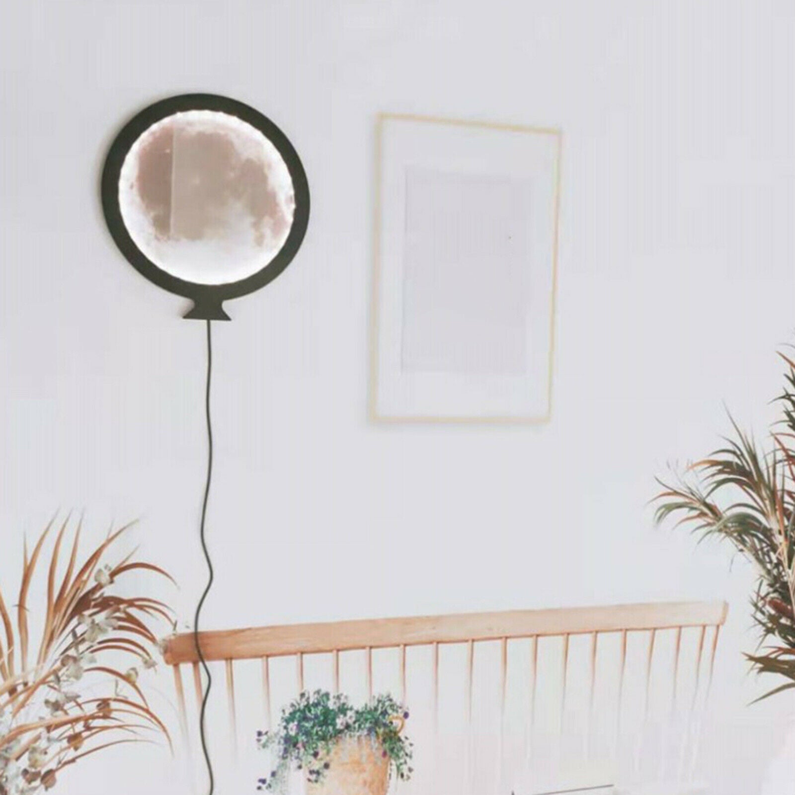 Round USB Makeup Mirror Wall Art Bathroom Bedroom Decor Mirror Decor Gifts