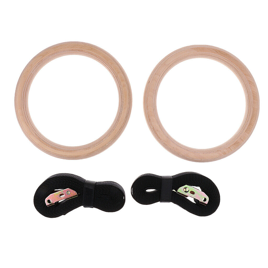 Durable Deluxe Gymnastic Rings Gym Pull Up Ring Heavy Duty Accessories