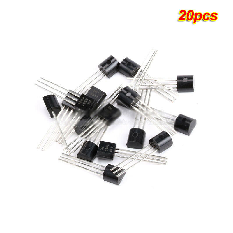 20pcs DIP Triode 2N5551 TO-92 NPN 160V/0.6A  transistor Copper feet