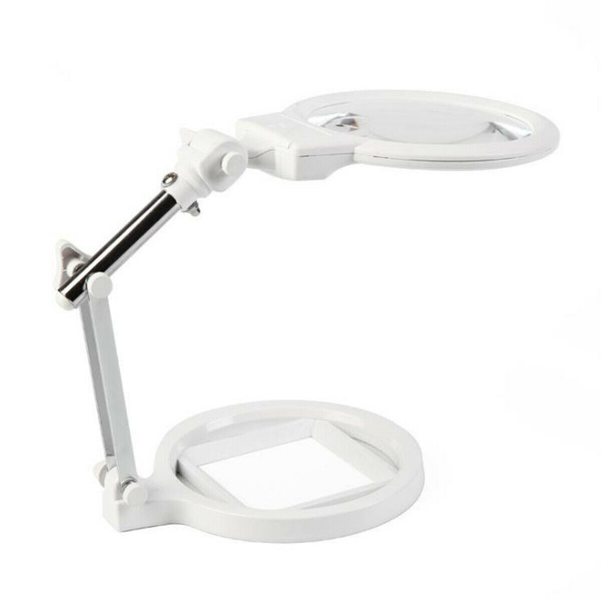 LED Desk Lamp Magnifying Magnifier Glass With Light Stand Clamp for Craft Read