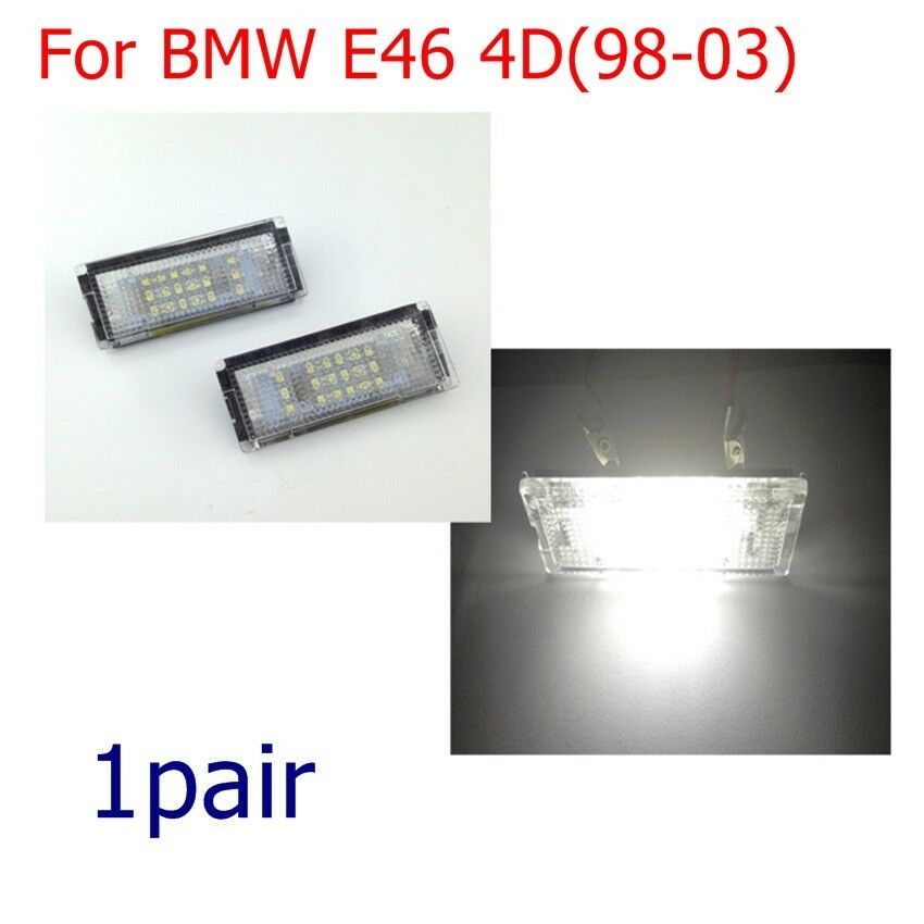 2X Bright 6500K HID WHITE 18 LED LICENSE PLATE LIGHT FOR 98-03 BMW E46 325i 328i