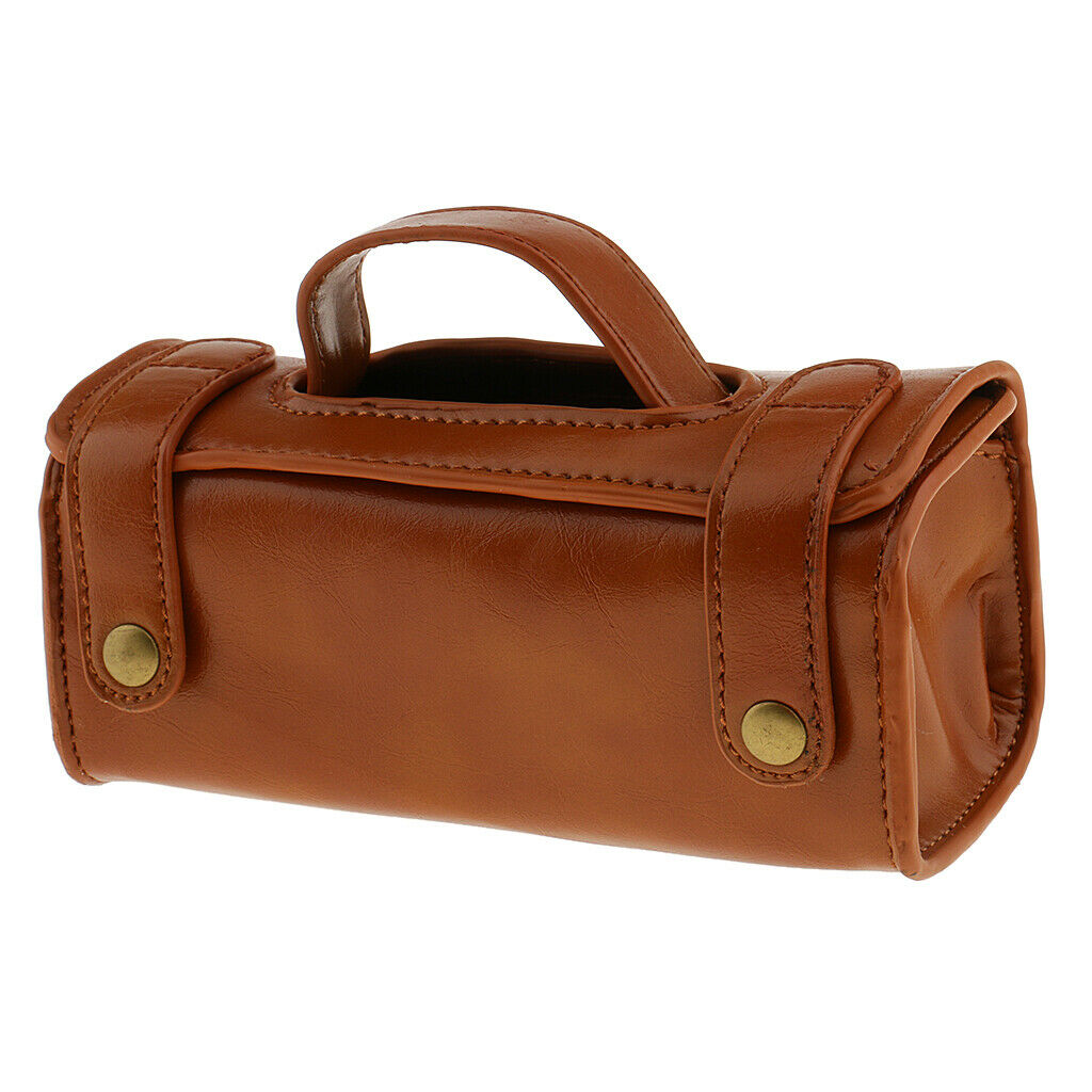 Men Portable Cosmetic Pouch PU Leather Shaving Brush & Razor
