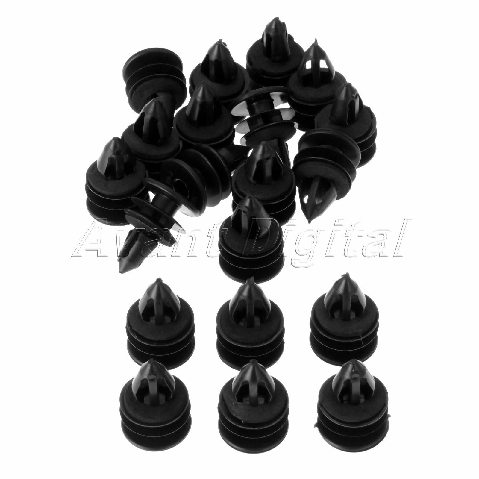 20PC Black Nylon Clips Auto Car For GM Replaces 11519031 Hummer H2 2003-On