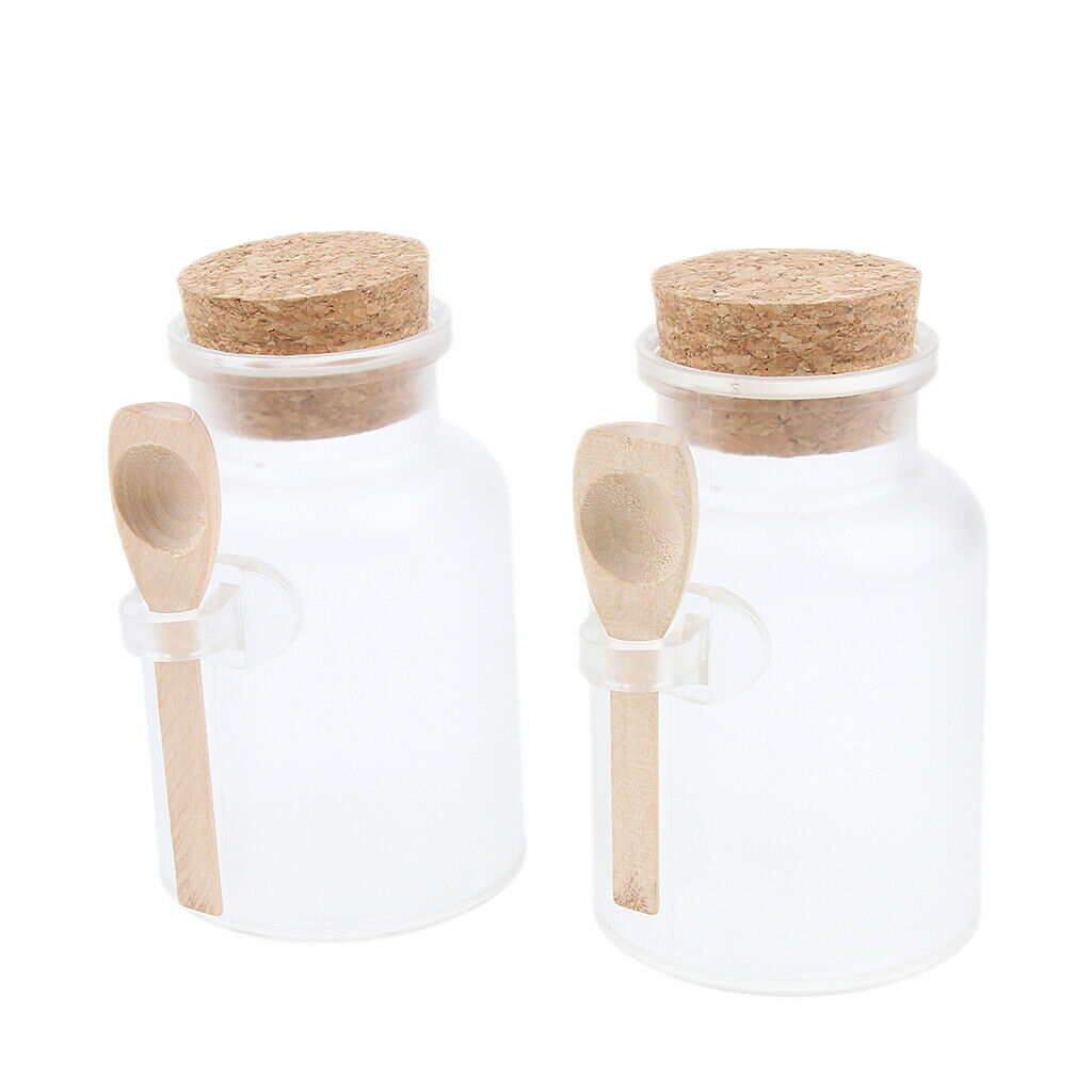 8 Pieces Clear Bottle with Corks Empty Bath Salt Vials Container Refillable