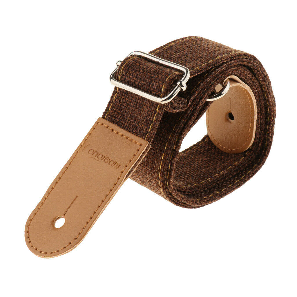 Ukulele Strap Belt with PU Leather Ends for Ukuele 4 String Guitar Coffee