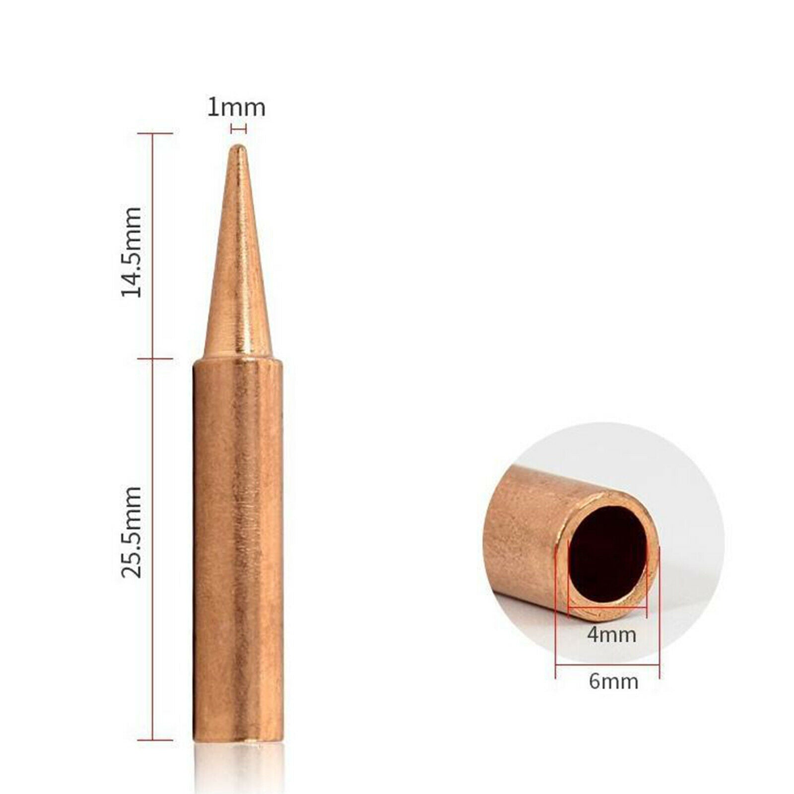 5pcs Brass Solder Iron Tips Soldering Thin And Wide Tips Replaces Tool Kits