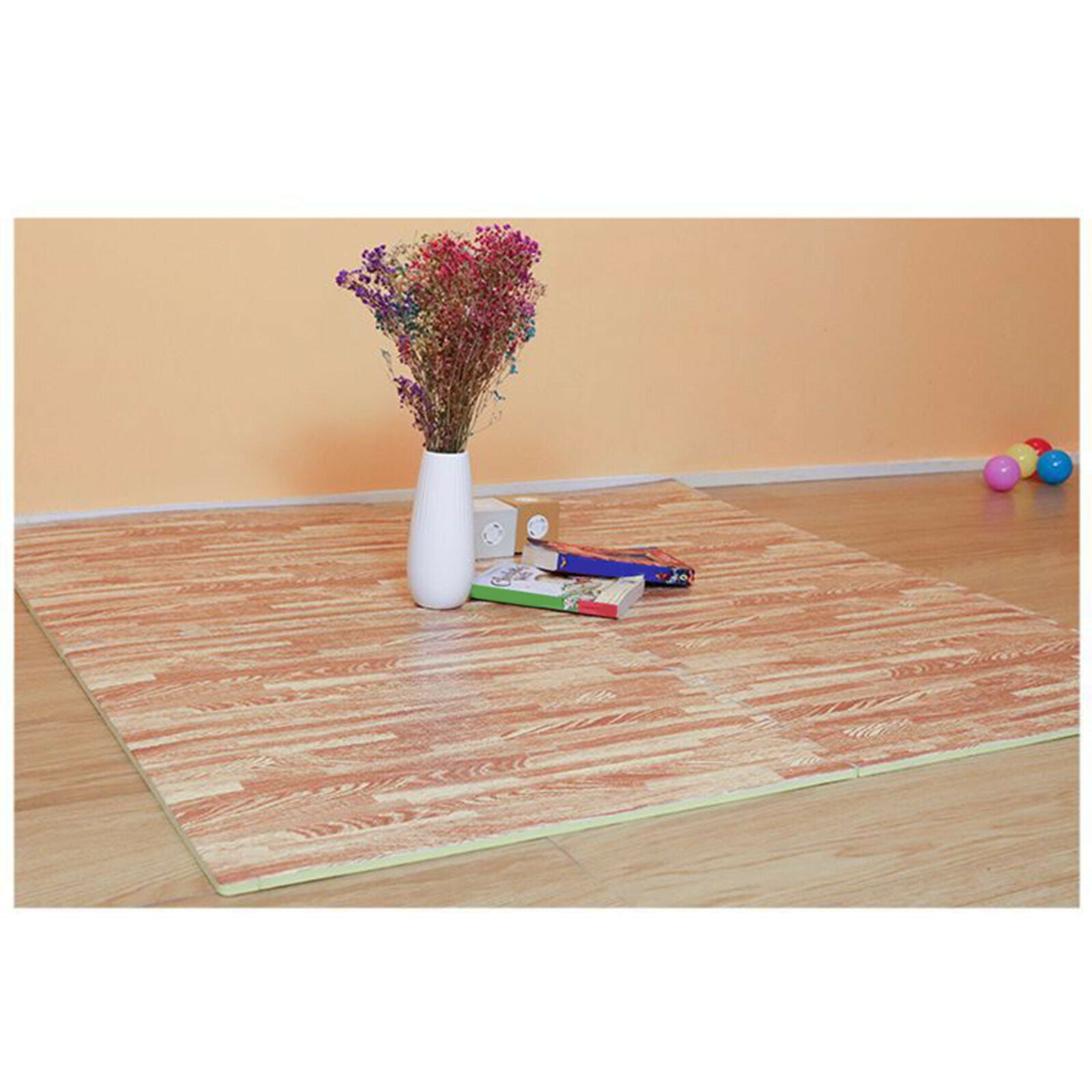 Farmhouse Wood Grain Mats Tile Home Basement Play Puzzle Mats Soft Non-slip