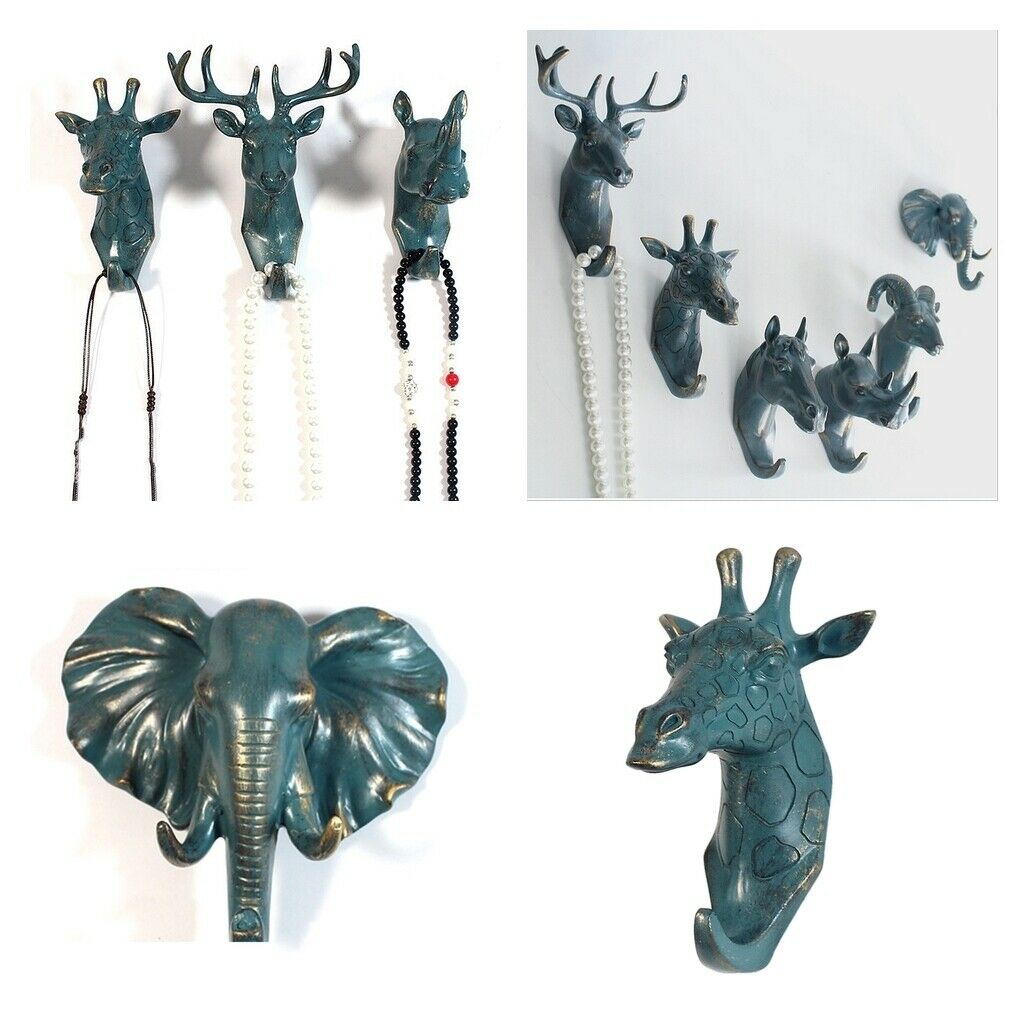 2pcs Wall Hanging Hook Decorative Single Hook for Living Room Bathroom Green