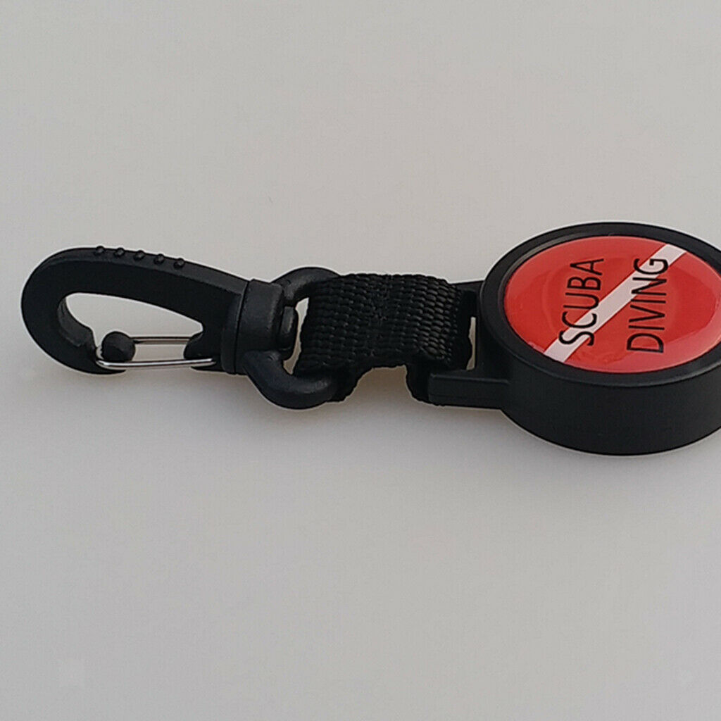 2pcs Scuba Diving Retractor Extends 40'' Dive Extendable Lanyard Hook 11lbs