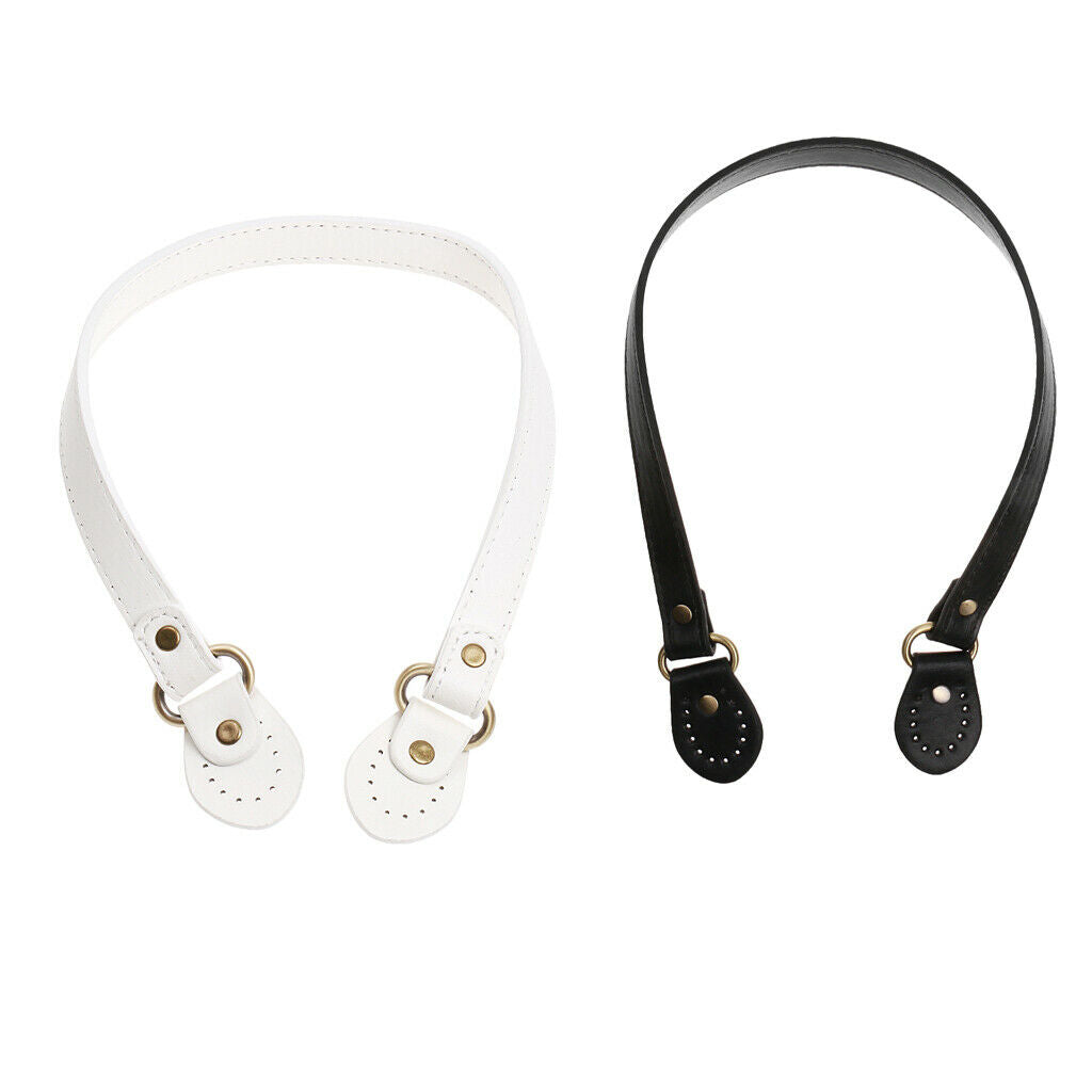 2 Pieces Faux Leather Bag Strap 54cm Pre-punched Holes Handle Strip Craft